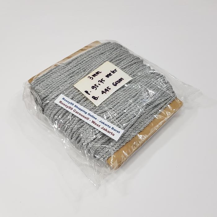 Tali Gantungan Tas Paper Bag Silver Tebal 3mm Tali kur Import Model Tambang Souvenir Bahan Talikur G
