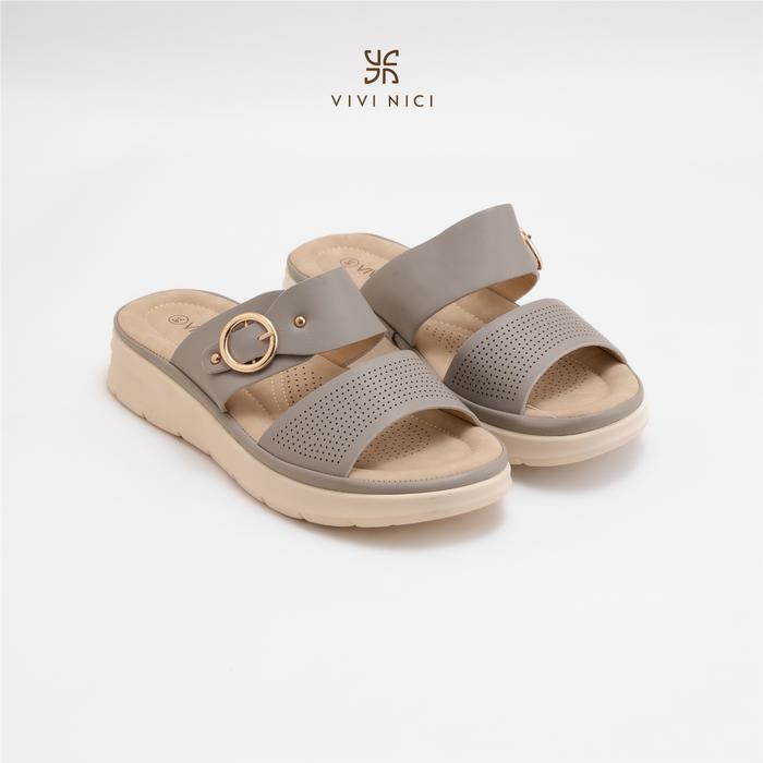 Vivi Nici - Aruna Sandal Slip On Wedges Hak 5 Cm Ack Sendal