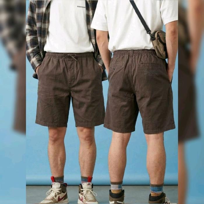 (Celana Branded) Thisisneverthat Korea Streetwear Brown Beach Shorts 31