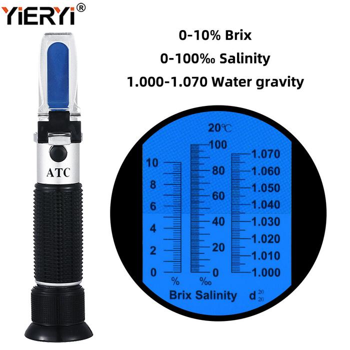 Yieryi Brix & refraktometer salinitas 2 in 1 0-10% brix/0-100%