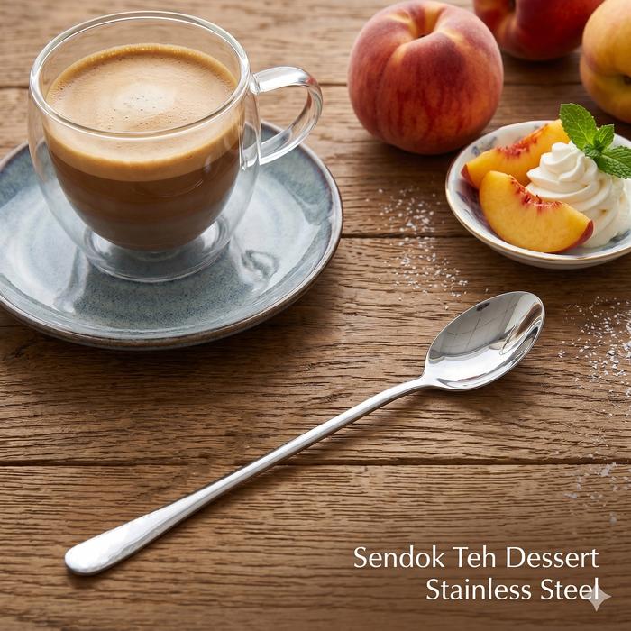 Cahaya Bundaran | Sendok Teh Gagang Panjang | Long Spoon Stainless | Sendok Dessert Minuman Harian