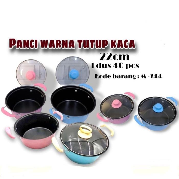 Panci Kuah Tutup Kaca Sayur Omicko 22Cm / 24Cm Tutup Kaca Wajan Anti Lengket Kuah Enamel Serbaguna K
