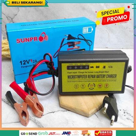 Charger Aki Sunpro cas aki motor mobil Battery 12V 2a Adaptor cas Aki 12V/sunpro cas aki motor 12v 5