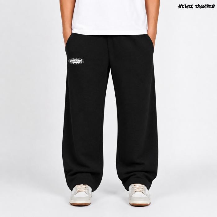 Hemel Erboven Celana Sweatpants Baggy Loose Hitam Pria Wanita Size M-XXL