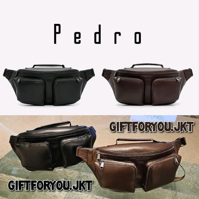 Tas Pria Pedro Sling Pouch Waist Bag Multipocketed Original Selempang Cowok Laki Laki Man Men