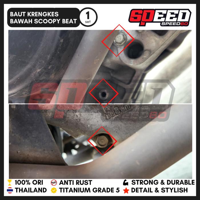 Probolt Baut Krengkes Bawah Beat Scoopy Grade 5 King Nut