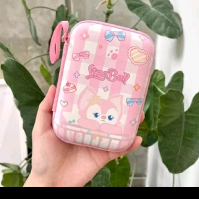 Dompet hardcase linabell dompet kabel charger motif linabell
