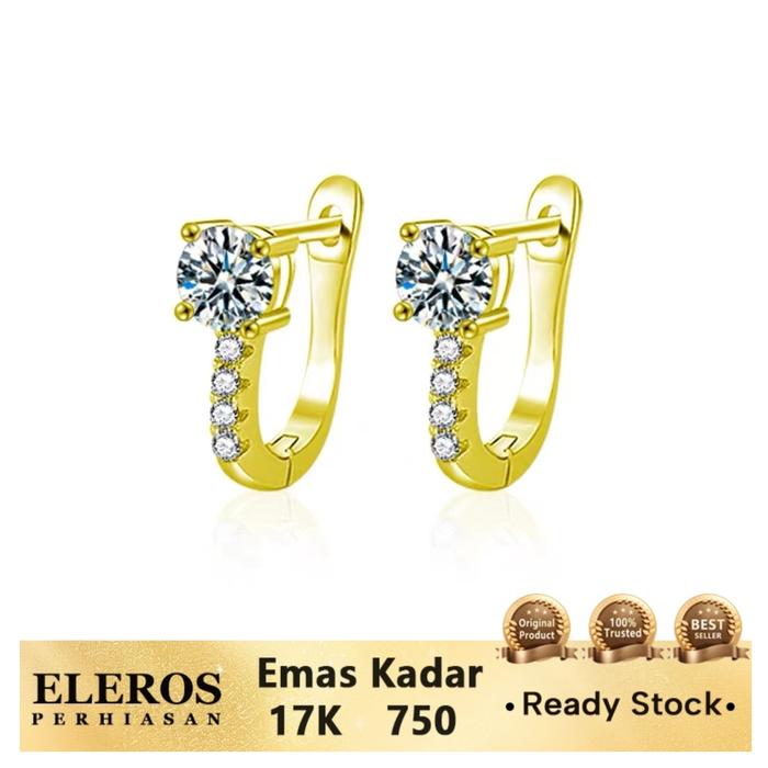 Anting Emas Berlian Imitasi Berlian Imitasi Gold 17k