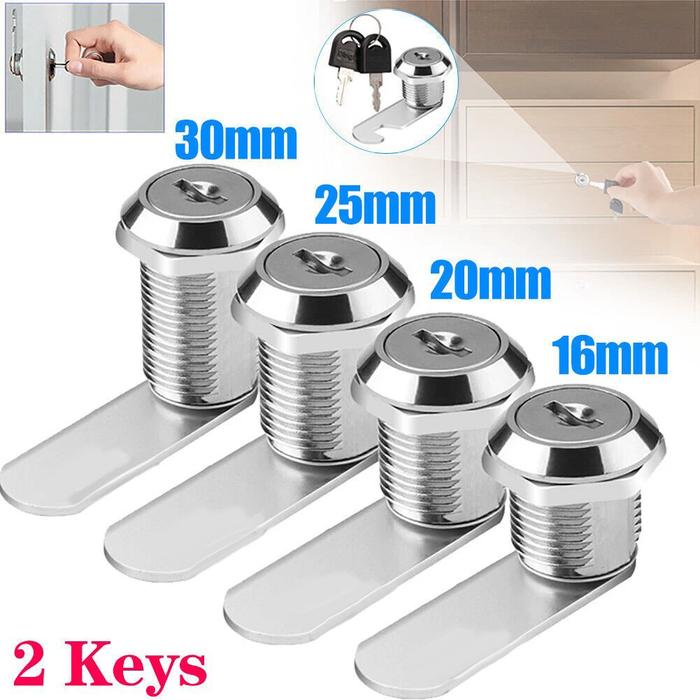 Cam Lock Drawer Cabinet Lock 16-30mm Mail Box Circular Lock Furniture Door Drawer Locker 2 Key Filin