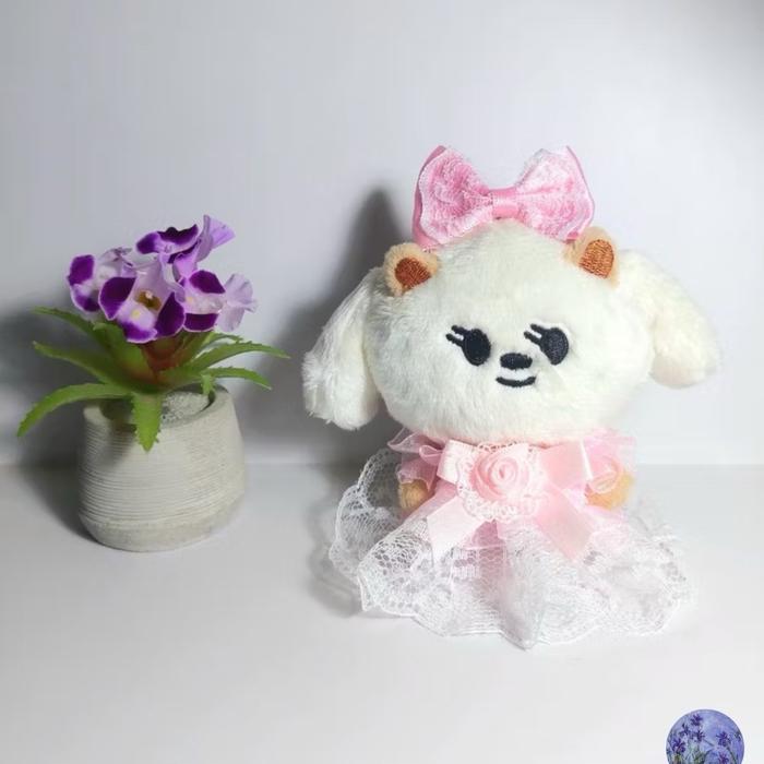 baju boneka 10cm dress pita biru pink kuning