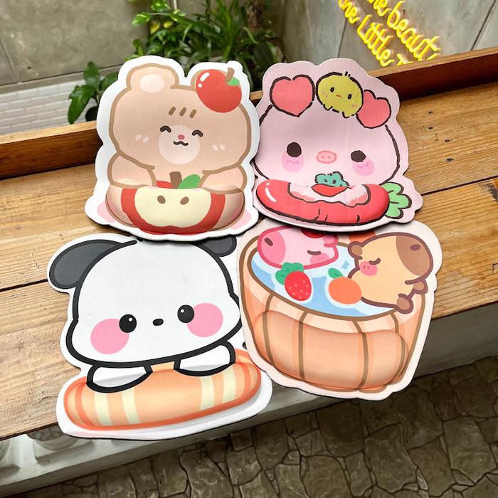 Mouse Pad Bantal Tatakan Mouse Laptop Komputer Alas Mouse Motif Karakter Kartun Unik Lucu Diameter 2