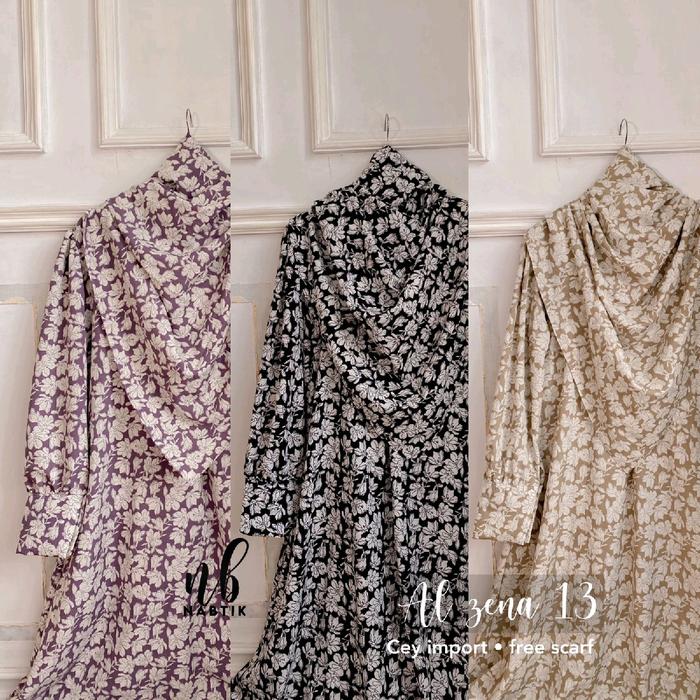 Set Al-Zena 13 Gamis Mewah Free Scraf ORY by Nabtik Gamis Best Seller Fashion Baju Mewah Elegan Nyam