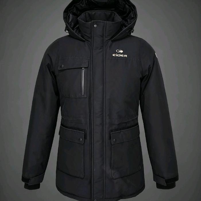 EIDER Parka Down Jacket Hitam Bulu Angsa dengan Desain Modern dan Nyaman untuk Penggunaan Sehari-har