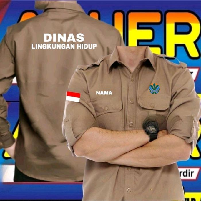 warna coklat kemeja Dinas lingkungan hidup baju dinas lingkungan hidup seragam dinas lingkungan hidu
