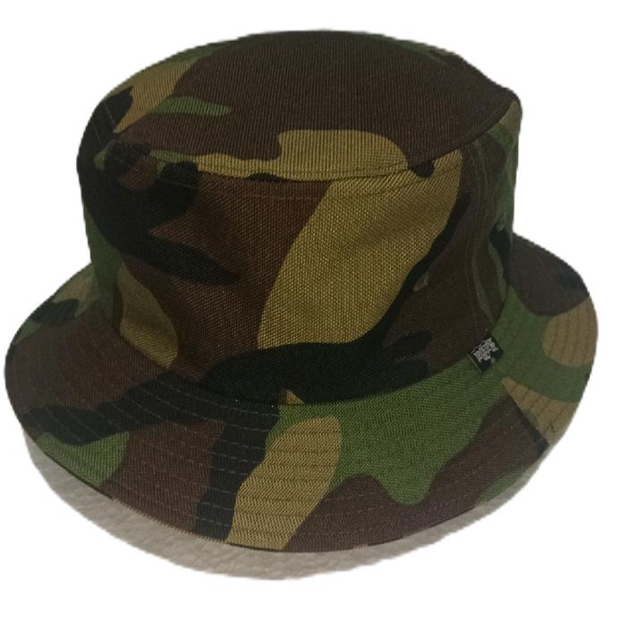 Topi Jungle Hat Woodland Camo Kanvas Detroit
