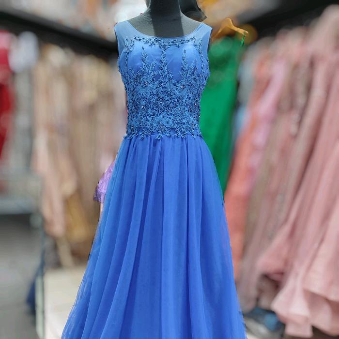 Dress tile biru elektrik simple elegant