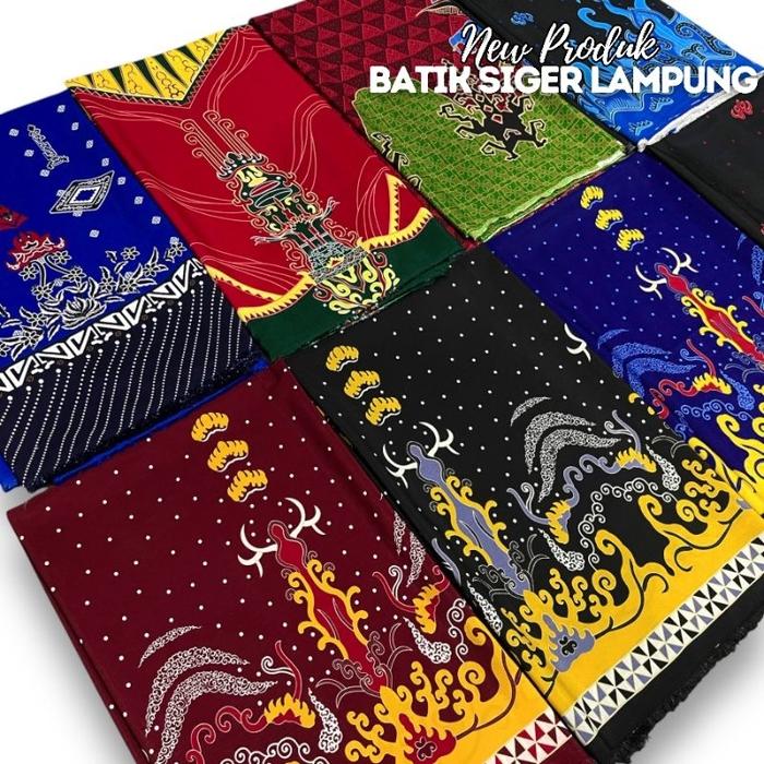 Kain Batik Lampung Sieger | Baju Batik Lampung Premium Bahan Sanwos Foil Tebal Halus Lembut Meteran