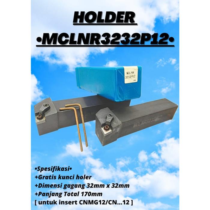 ms7 Holder Bubut MCLNR 3232P12 insert CNMG12 holder MCLNR 3232 P12