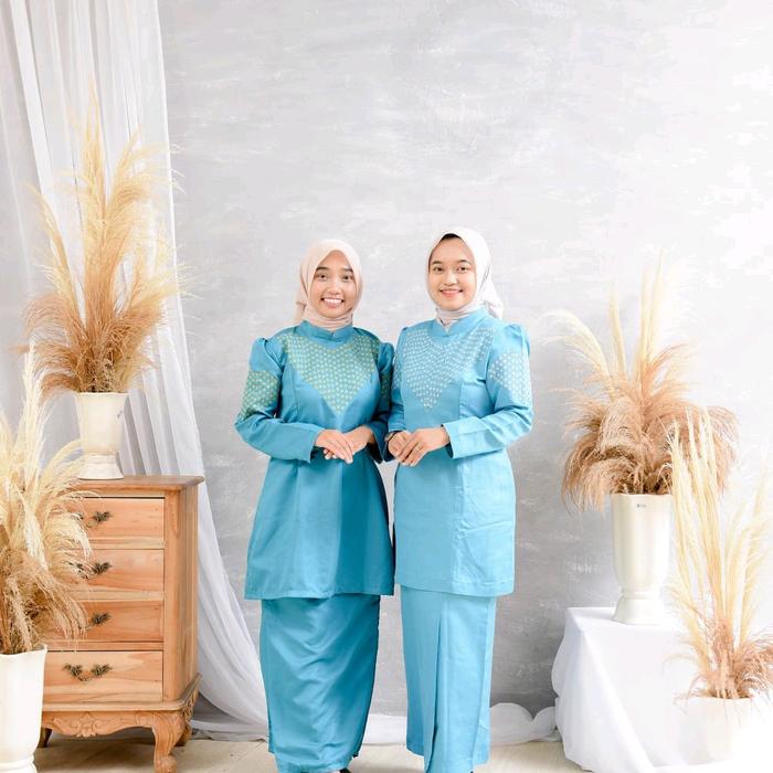 Baju Seragam PKK Bordir Motif Melati/Bahan Baloteli/Motif Seragam Bordir Melati/Baju Siap Pakai
