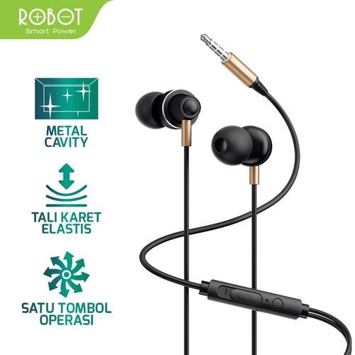 Headset Robot RE240S Dark Red Earphone Handsfree Wired Headset Earphone High Headset Gaming Headset 