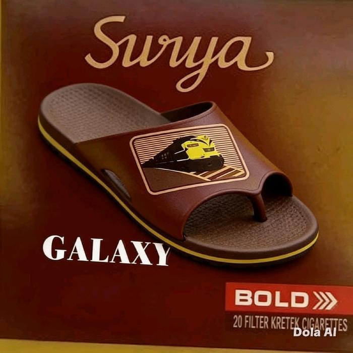 Sandal Slop Pria Tulisan Surya Galaxy Dengan Desain Bold Fashion