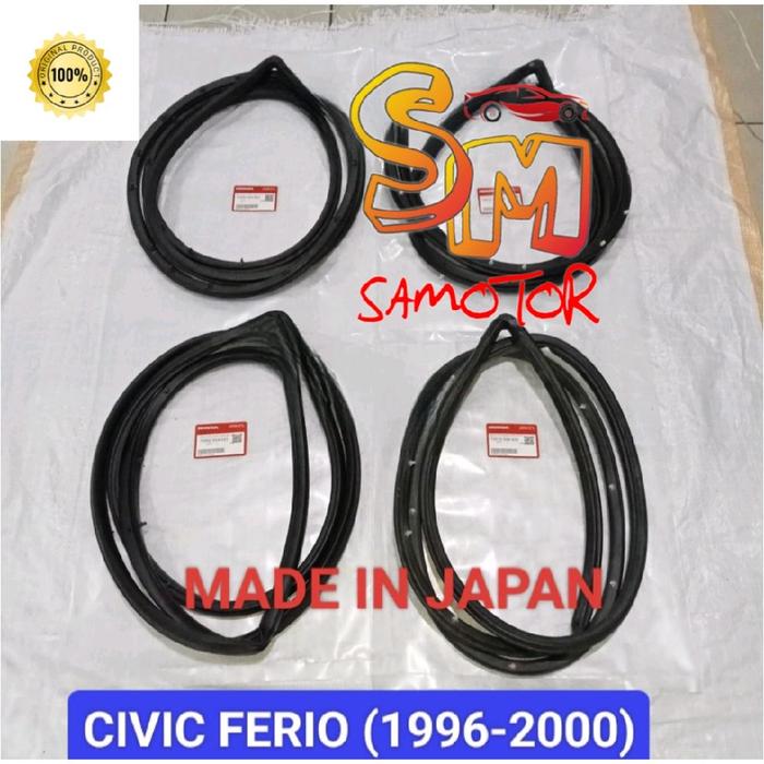 Karet pintu set 4pintu Civic ferio 1996-2000 Asli japan