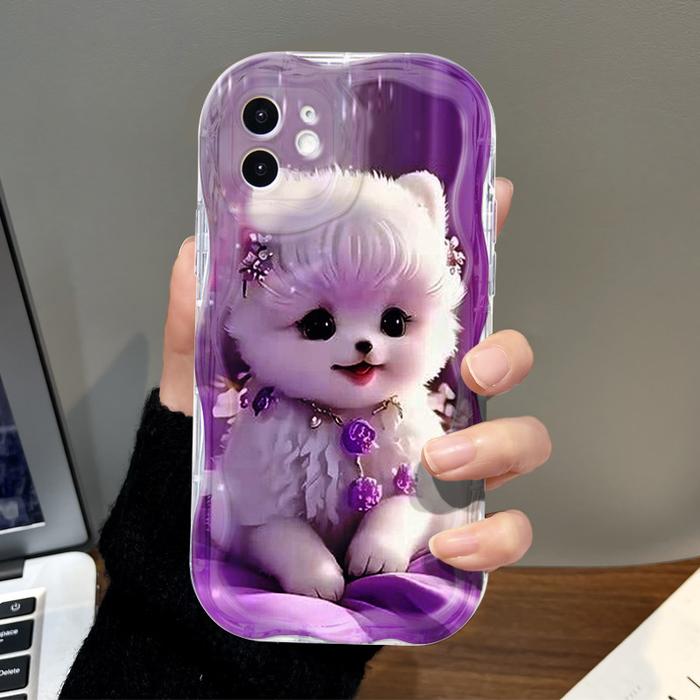 Softcase Anak anjing ungu yang lucu Redmi 12 12c 9c 9a 9 10 9t 10c 10a a1 Case Redmi Note 12 10 10s