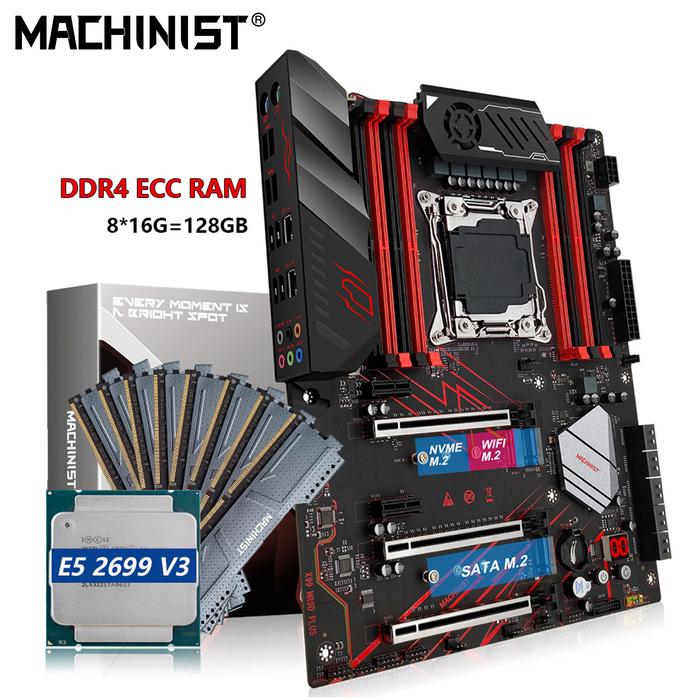 MACHINIST X99 Motherboard Kit Xeon E5 2699 V3 CPU 128GB DDR4 ECC RAM