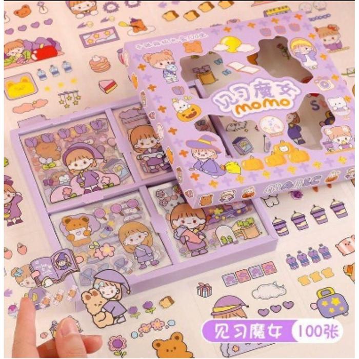 MM Stiker Momo x BTS 100 pcs Stiker Motif Korea Lucu Anti Air Stiker Waterproof isi 100 / MOMO STIKE