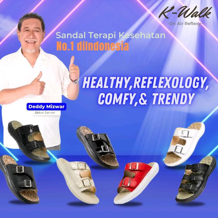 Jaco Kwalk Energy Sandal Terapi Akpuntur Refleksi Getar Box Pria Wanita Original