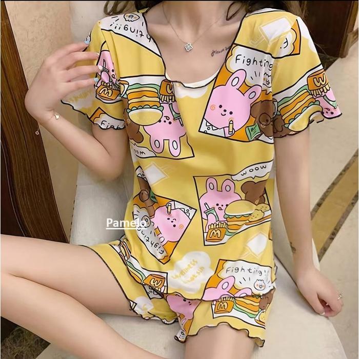 Setelan Pendek Piyama import HP Set Pan fashion wanita korea style baju murah hp86 Importier