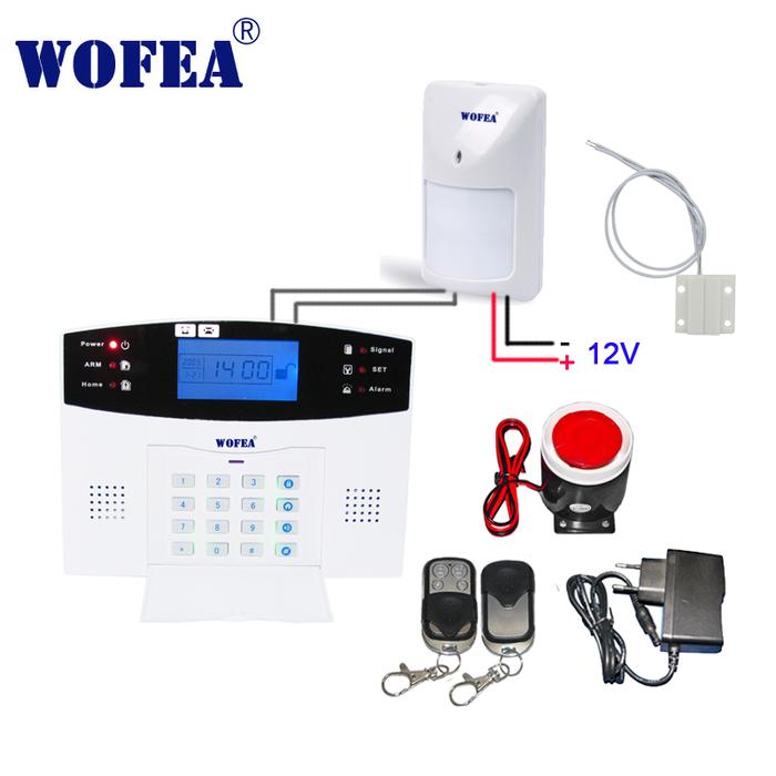 Wofea Interkom Keamanan Rumah Sistem Alarm GSM Kasar Berkabel