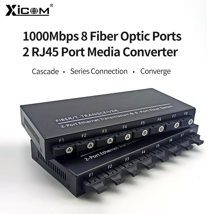 100/1000M Gigabit Ethernet Fiber Switch 8*1.25G Fiber Port 2 RJ45