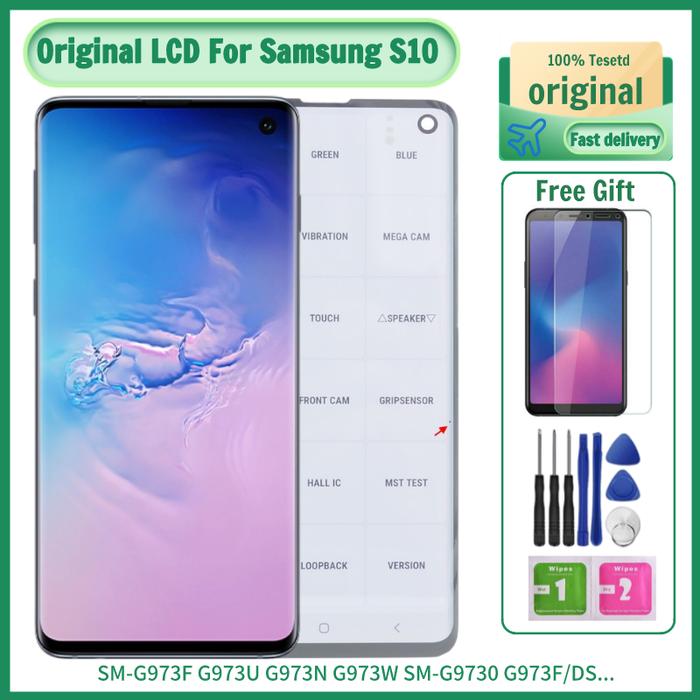 Original S10 Display AMOLED For Samsung Galaxy S10 LCD Display With