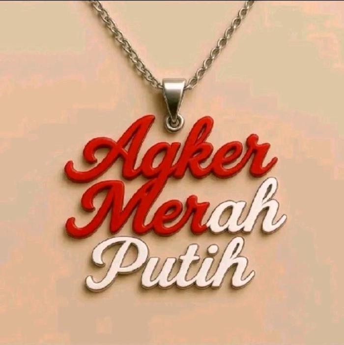 Kalung liontin Aksesori Bermotif Angker merah putih desain elegan dan menarik