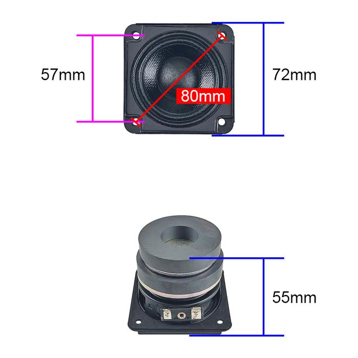 GHXAMP 2.75 inci 72MM Speaker klakson jarak penuh tepi lipat satelit