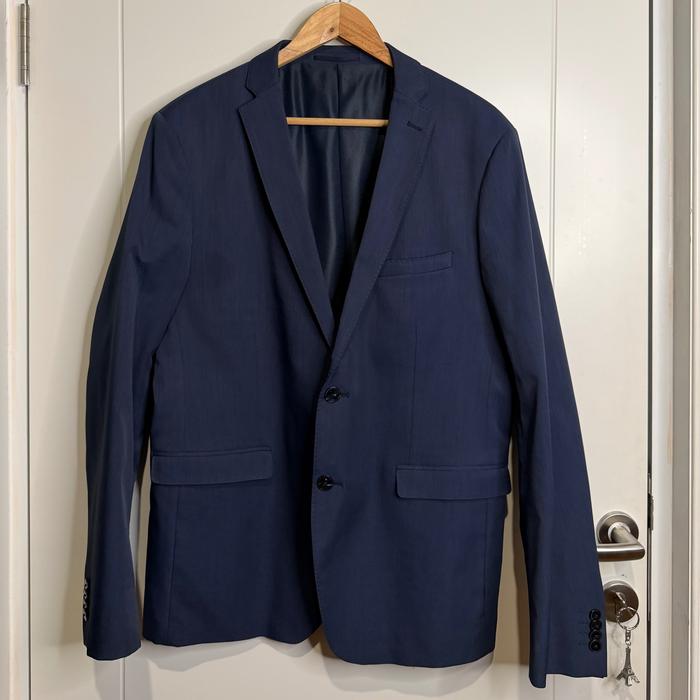 ZARA MAN Jas/Blazer Pria Warna Biru Tua Navy (PRELOVED)