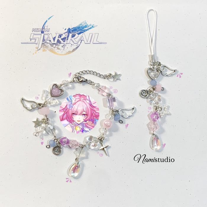 cyrene from honkai star rail collection | bead bracelet phonecharm cyrene hsr | gelang manik aesthet