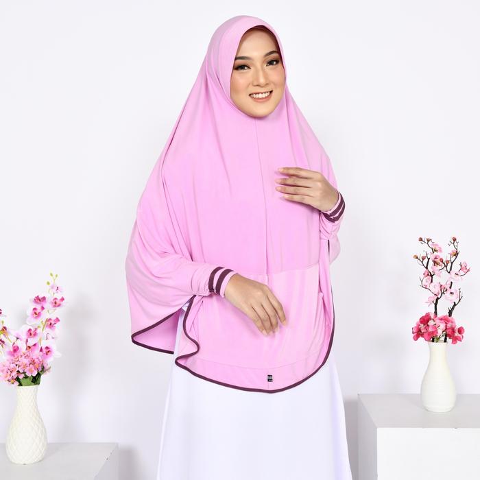 BERGO LENGAN PAD AISYAH SAKU INSTAN BAHAN JERSY ITY PREMIUM / JILBAB KERUDUNG BERGO LENGAN
