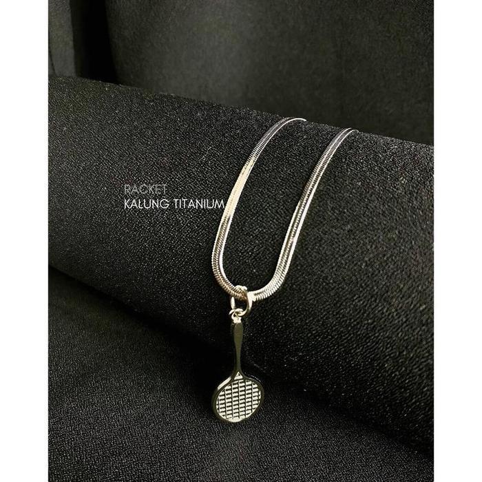 High quality kalung badminton pria wanita titanium silver original gantungan kunci raket shuttlecock