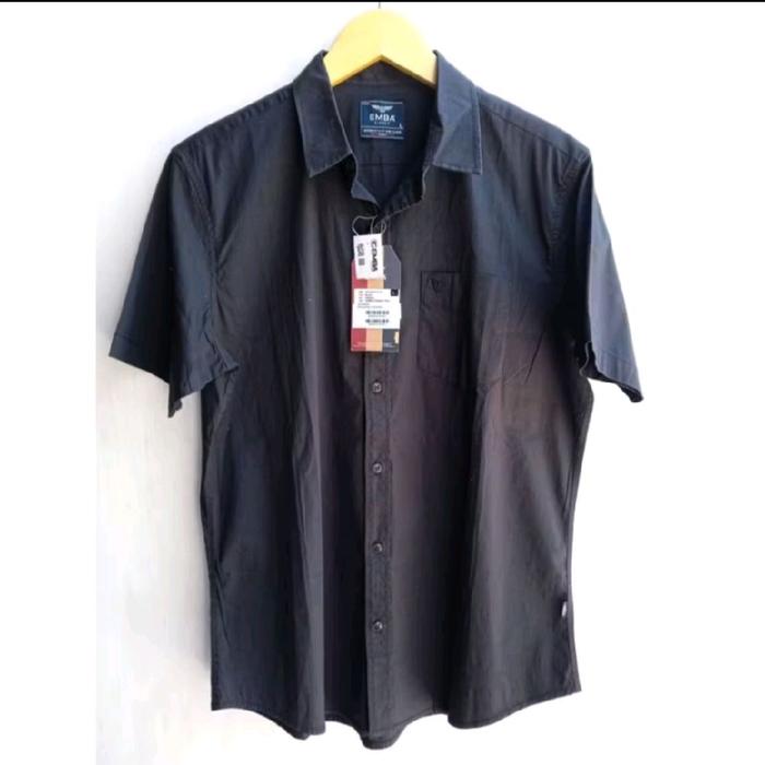 Emba kemeja pria lengan panjang dan pendek Flanel Katun Casual Cowok