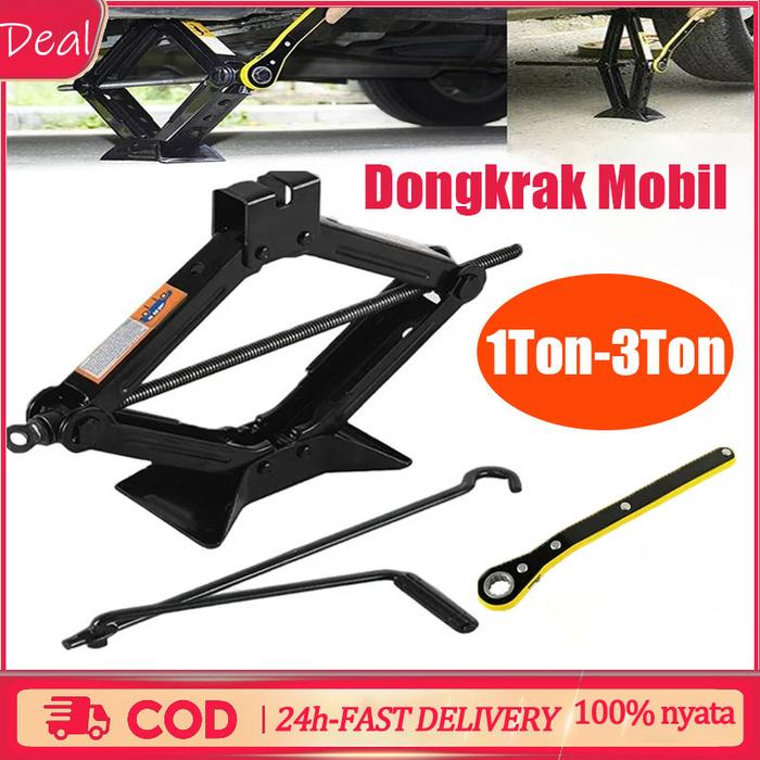 Dongkrak Jembatan 1/2/3 Ton Mobil /dongkrak mobil/Jembatan Mobil Car Scissors Jack Alat Dongkrak Gun