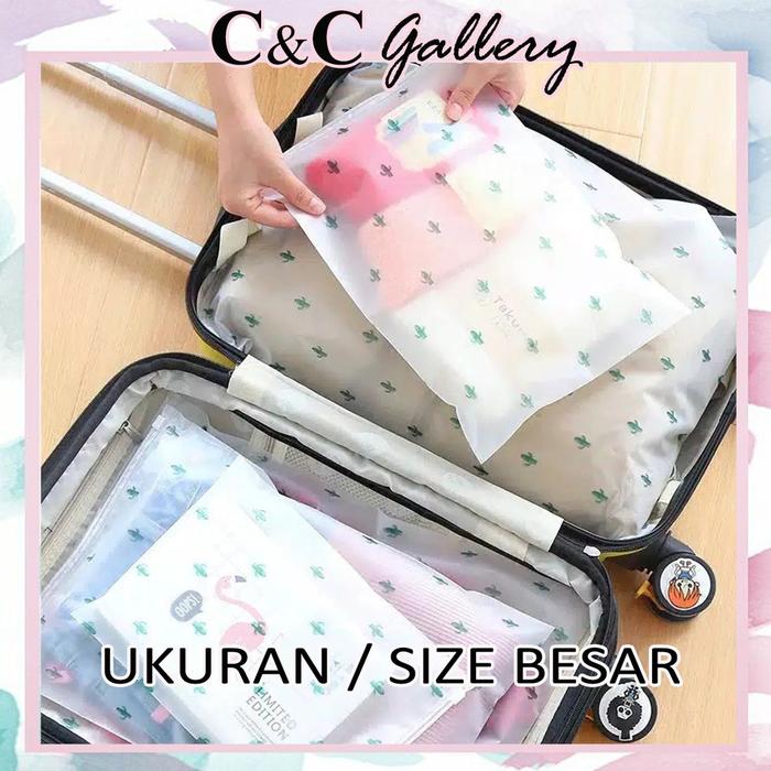 ZIPLOCK STORAGE BAG / ZIPLOCK TRAVEL BAG MOTIF KAKTUS