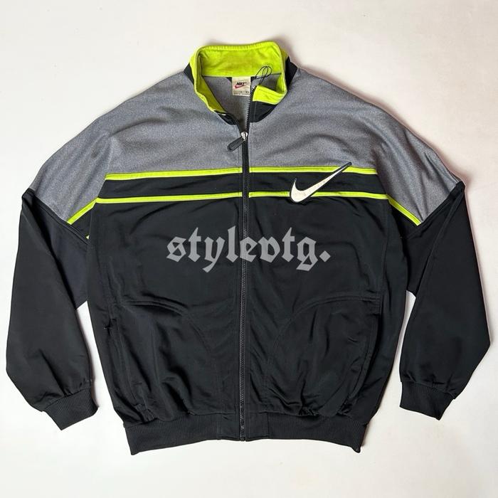 Jaket tracktop 90s Vintage Nike Original color block ori asli white tag track jacket sport joging la