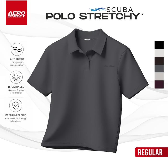 Aerostreet Zean Polo Kaos Polo Pria Bahan Scuba Boxy Fit Clean Look Tidak Mudah Kusut Polo Scuba Pri