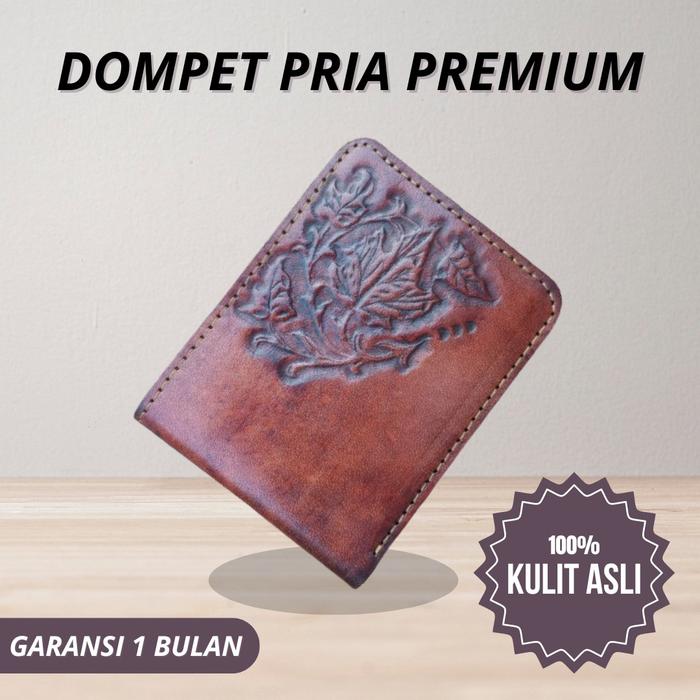 Dompet Cowok/Pria Premium Bahan Kulit Asli Motif Mint Leaf Syrup Bergaransi Dengan Berbagai Slot Ka