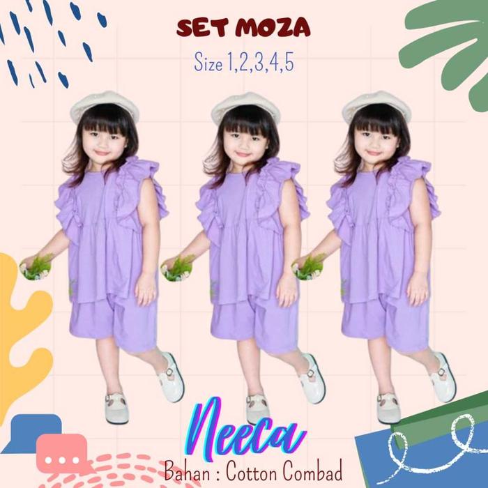 Set Moza Setelan Anak Moza Smilee Size 1,2,3,4,5 Tahun