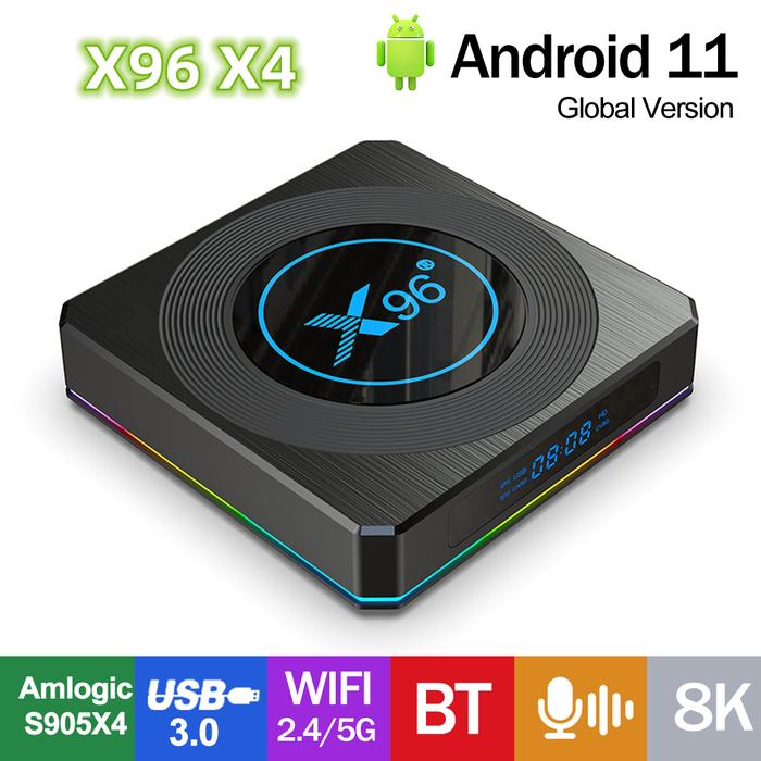 X96 X4 Android 11 TV Box Amlogic S905X4 1000LAN 4G 32G 64G TV Box AV1
