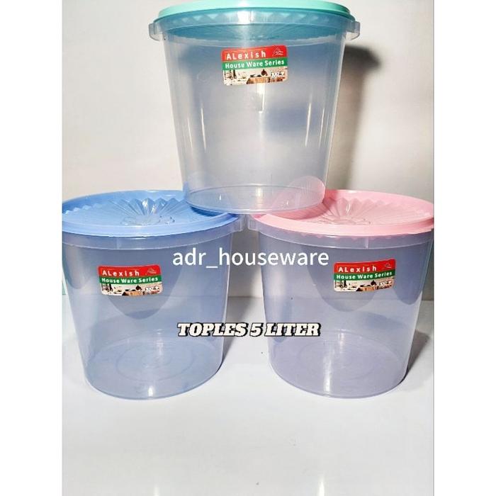 ADR 5 Pcs Toples 5 liter BPA free Toples Kerupuk Toples Serbaguna Tutup Rapat