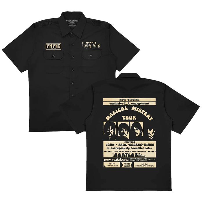 Onthread Workshirt MAGICAL MYSTERY TOUR Kemeja Kerja PDH Warna Hitam Pria Dan Wanita